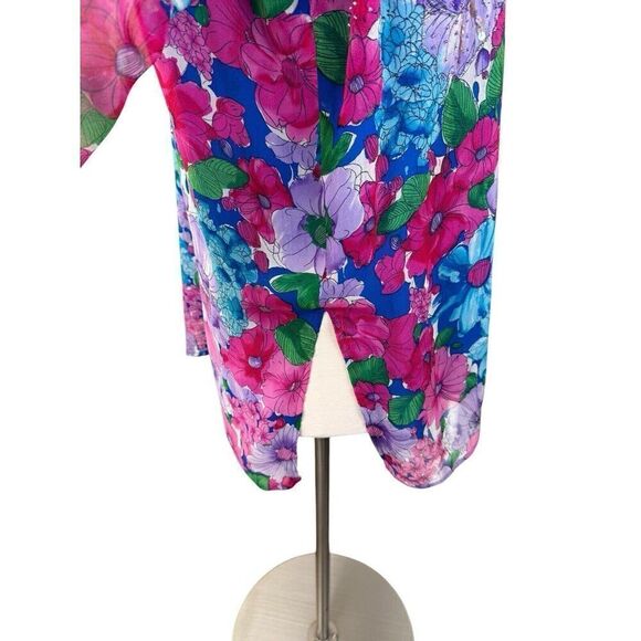 Art To Wear Fairy Floral Colorful Women’s Tunic Top Large Beaded Sequin Bright - Picture 16 of 16